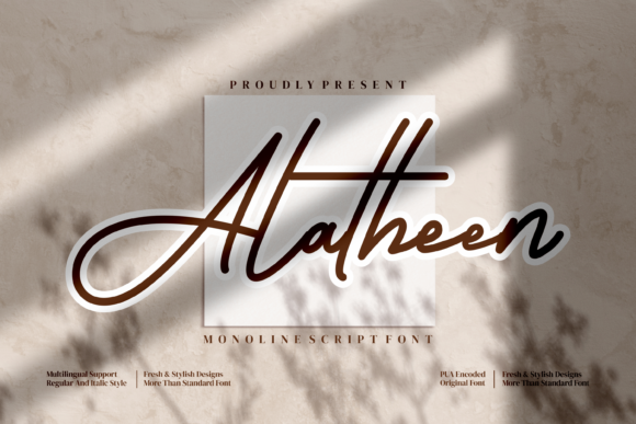 Alatheen: An Elegant Script Handwritten Font for Makers