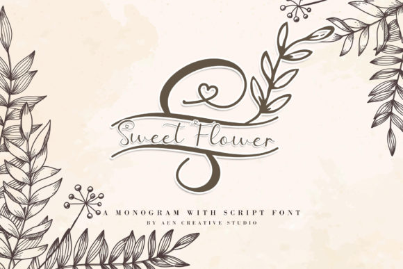 Sweet Flower Monogram Font for Elegant Branding
