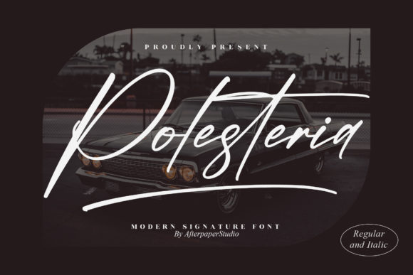 Using Polesteria Font for Romantic Branding Projects